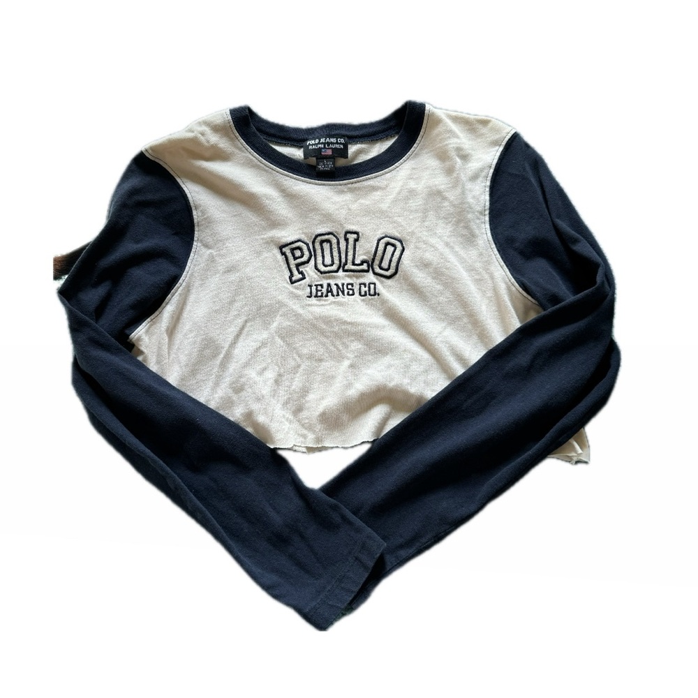 vintage polo ralph lauren long sleeve crop top